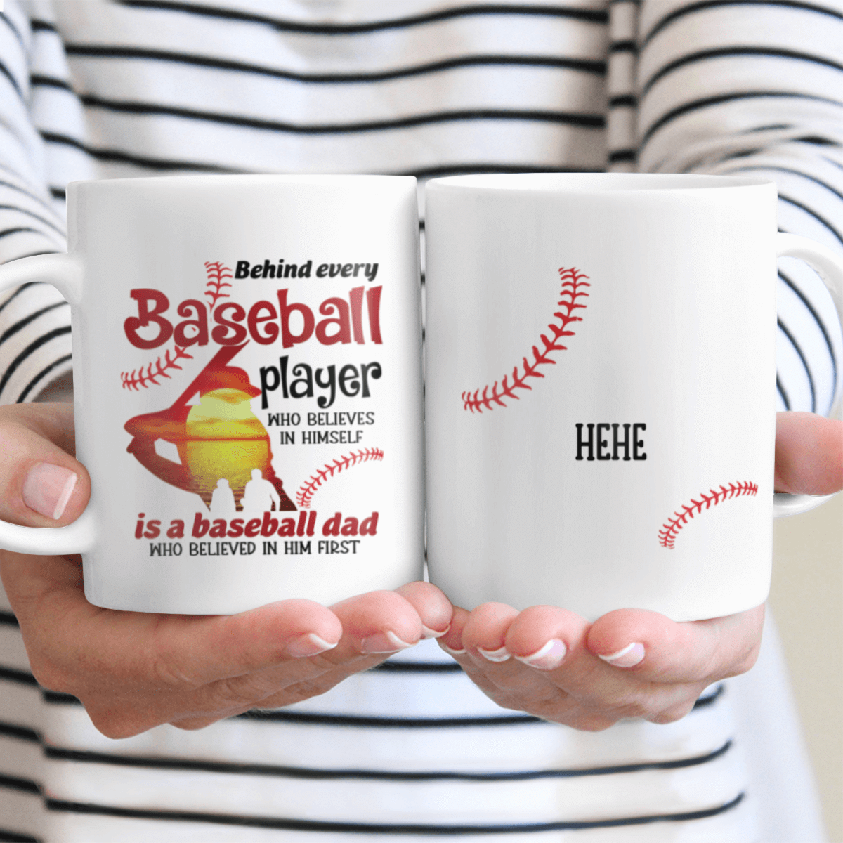 Gifts Behind Every Baseball Player Dad And Son Custom Name Mug