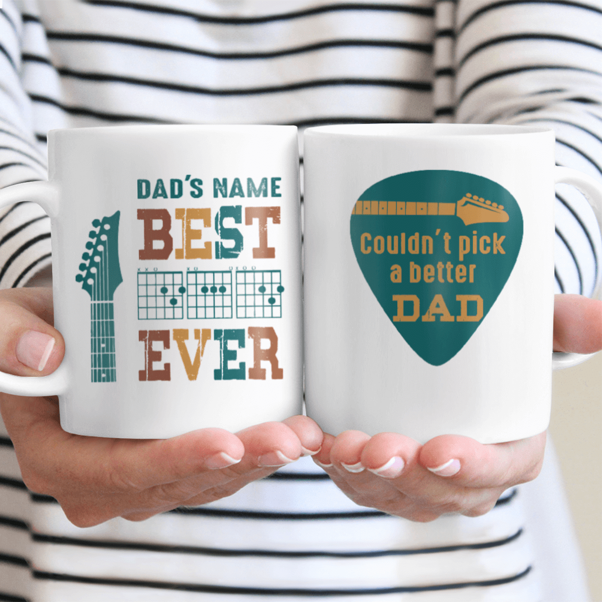 Gifts For Guitar Dad Custom Name Mug Best Dad Ever Guitar Chords