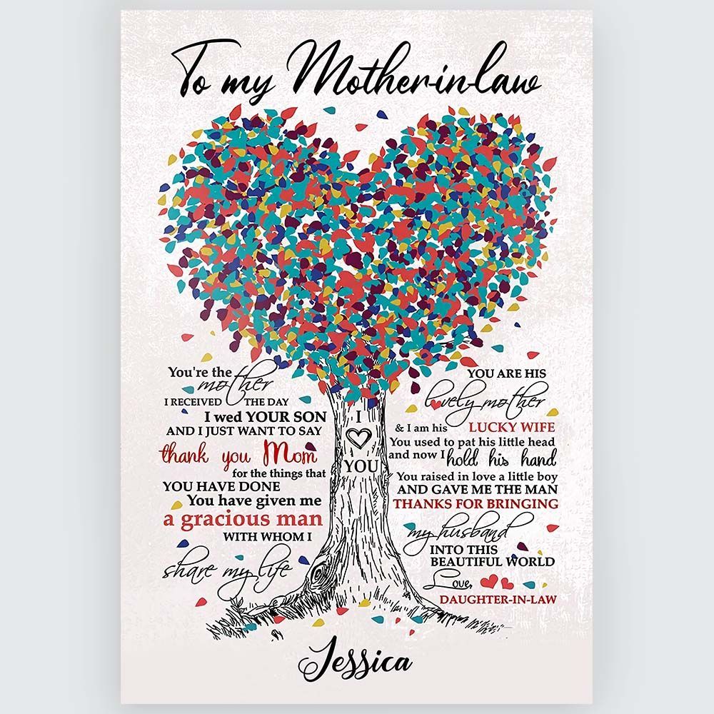 Personalized Wall Art Gifts for Mother In Law Tree Of Love