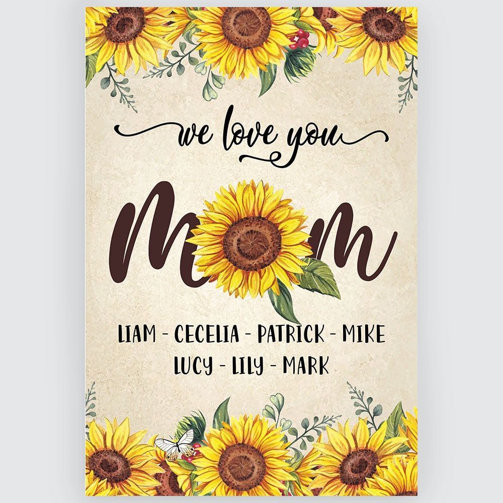 Personalized Sunflower Wall Art Birthday Gifts for Mom, Aunt, Grandma