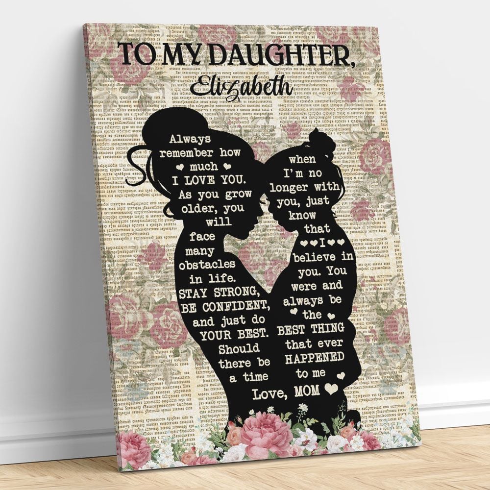 Personalized Wall Art Gifts To My Daughter From Mom Silhouette Mom and Daughter