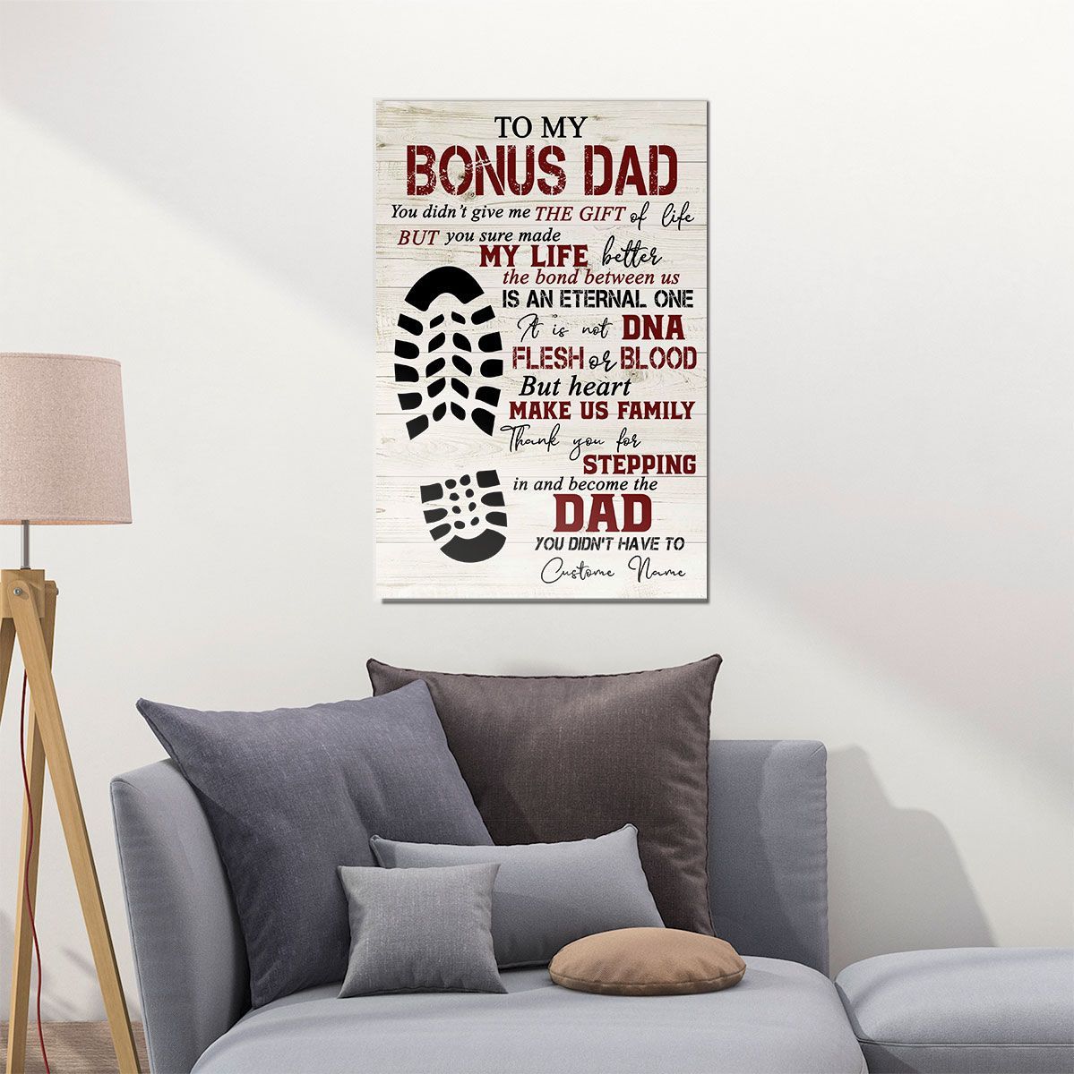 Gifts For To My Bonus Dad Poster Meaningful Quotes