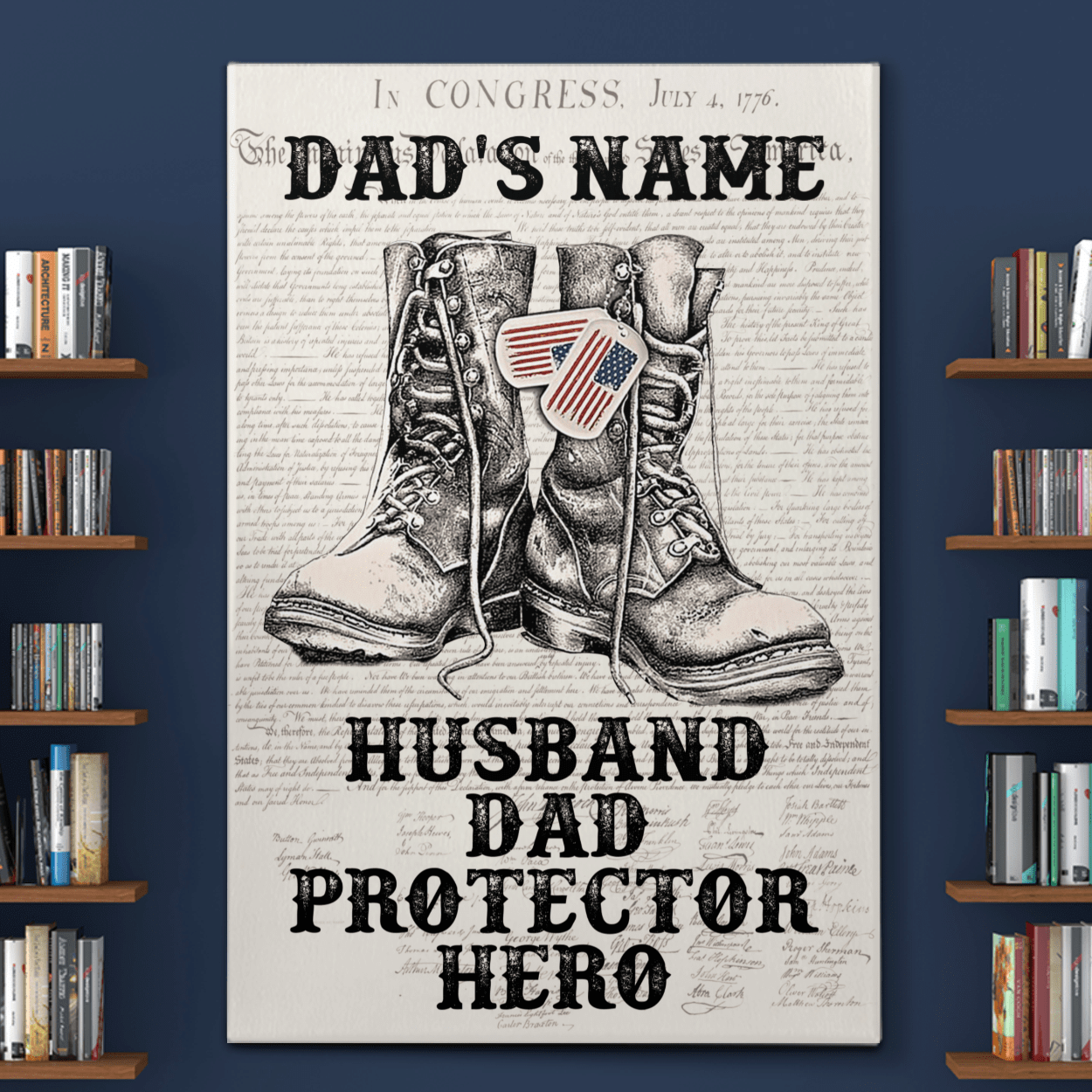 Personalized Gifts For Veteran Dad Husband Protector Hero Meaningful Wall Art