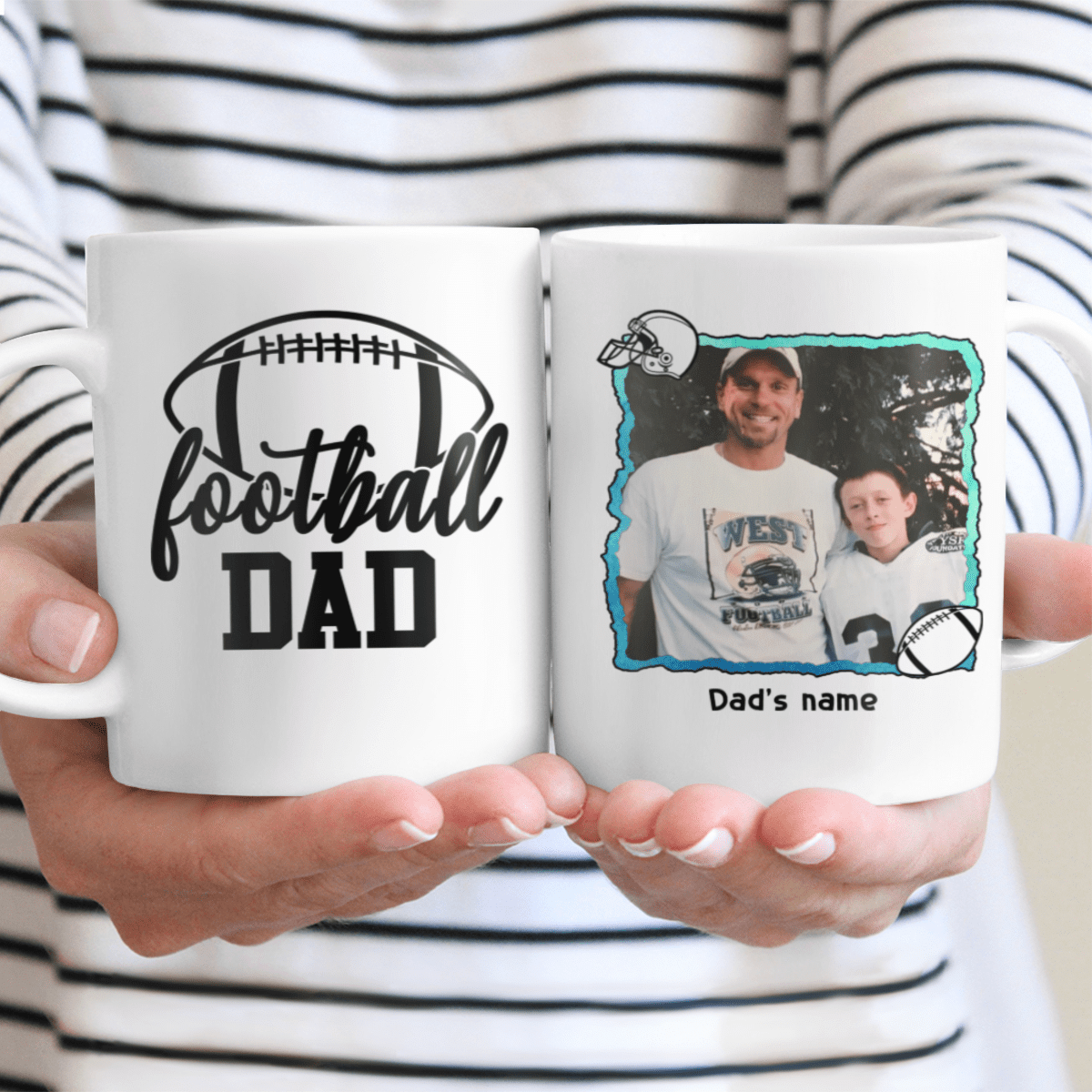 Gifts for Football Dad Custom Photo Mug Personalized Gift