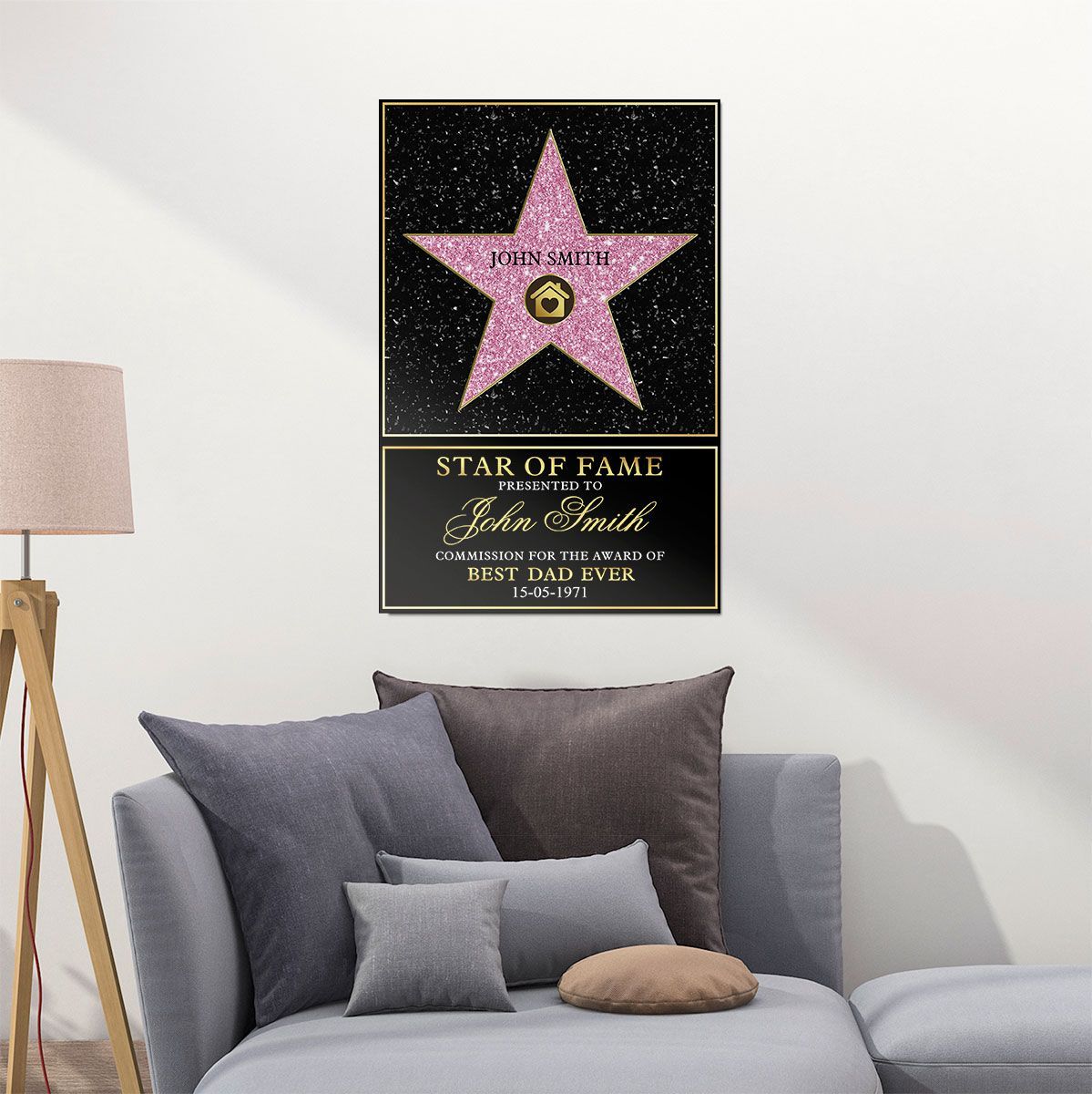 Star Of Fame Best Dad Ever Personalized Poster Funny Gifts For Dad