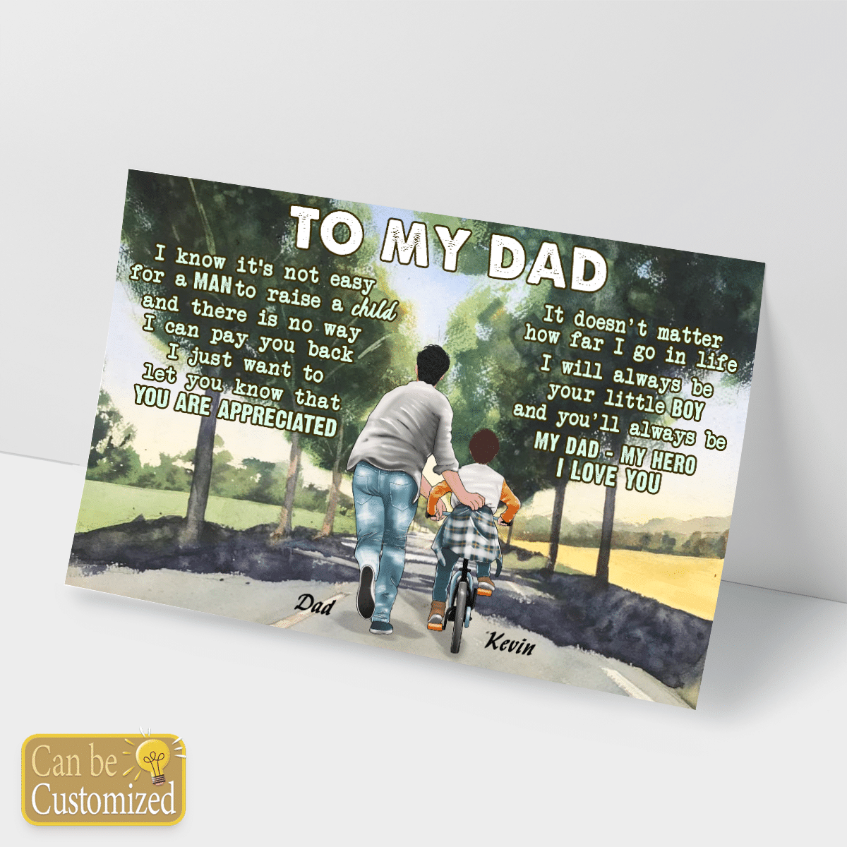 Gifts for Dad from Son I Know It's Not Easy For A Man Custom Wall Art