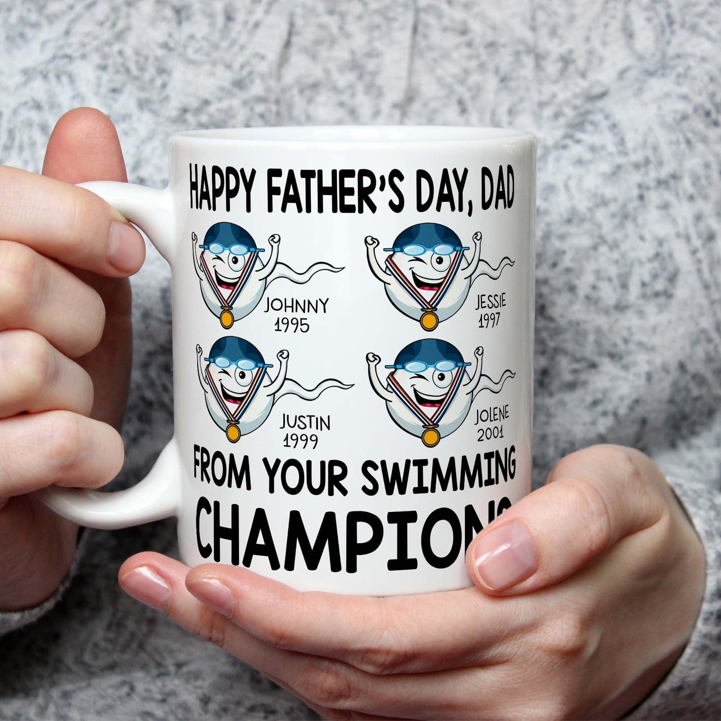 Gifts From Your Swimming Champions Mug For Dad Of 4 Kids