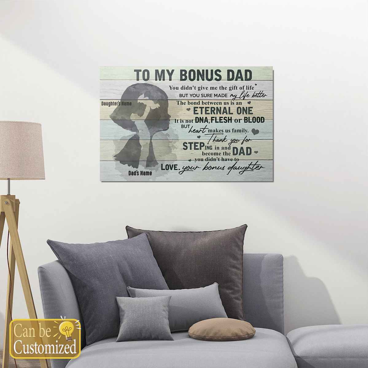 To My Bonus Dad From Stepdaughter Meaningful Quotes Personalized Gifts Idea