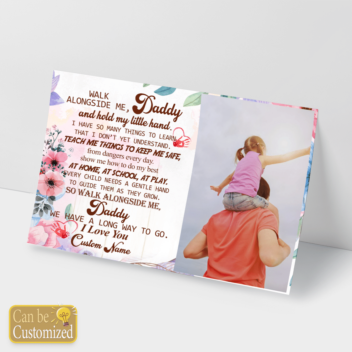 Personalized Gift From Daughter Walk Alongside Me Daddy Custom Name & Photo