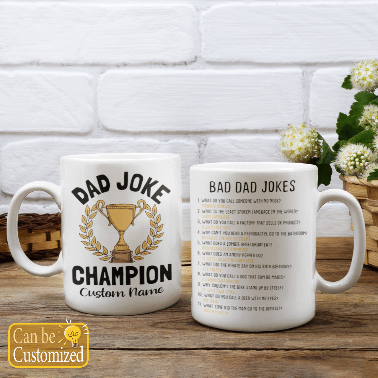 Custom Name Mug Dad Joke Champion