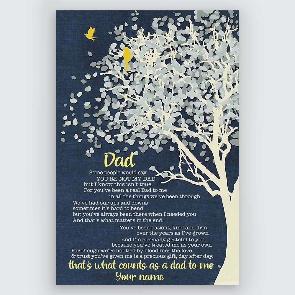 Stepdad Gifts Personalized Poster Gifts Meaningful Quotes Tree Art