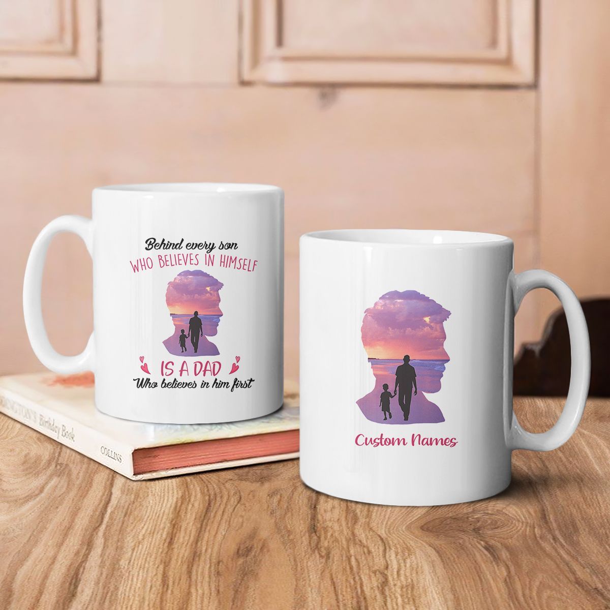 Personalized Gifts For Dad Behind Every Son Is A Dad Custom Mug