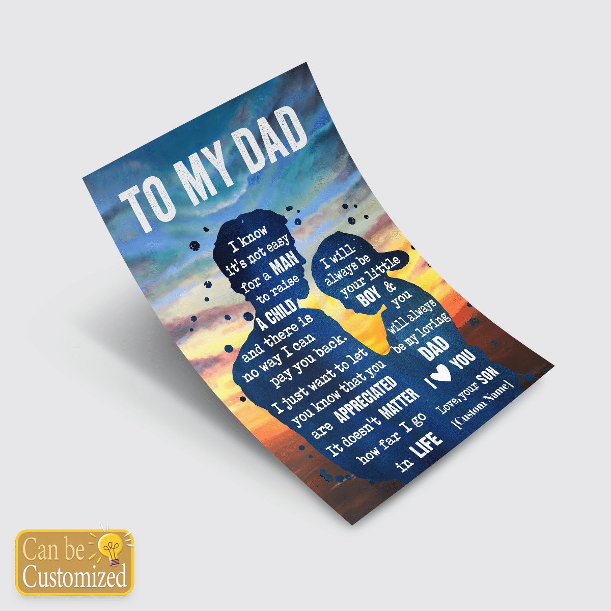 Gifts For Dad From Son Meaningful Quotes Wall Art