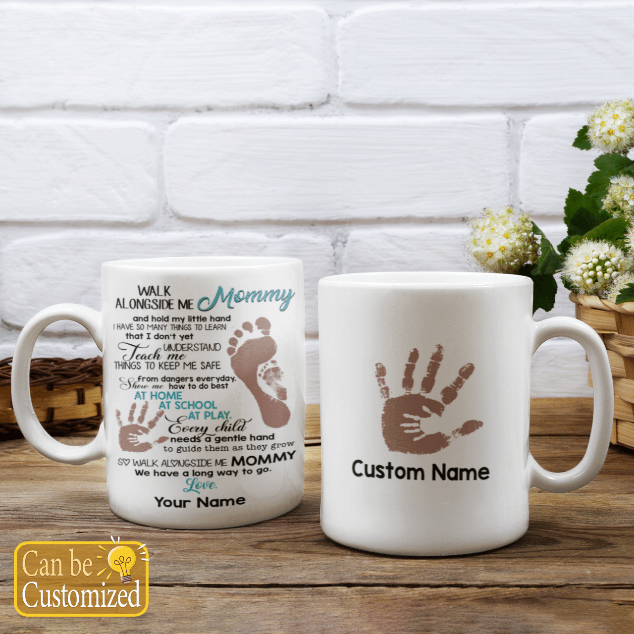 Walk Alongside Me Mommy Custom Name Mug