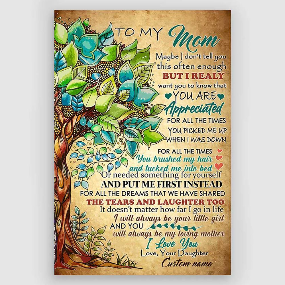 Gifts For Mom From Daughter To My Mom I Love You Personalized Gifts Poster