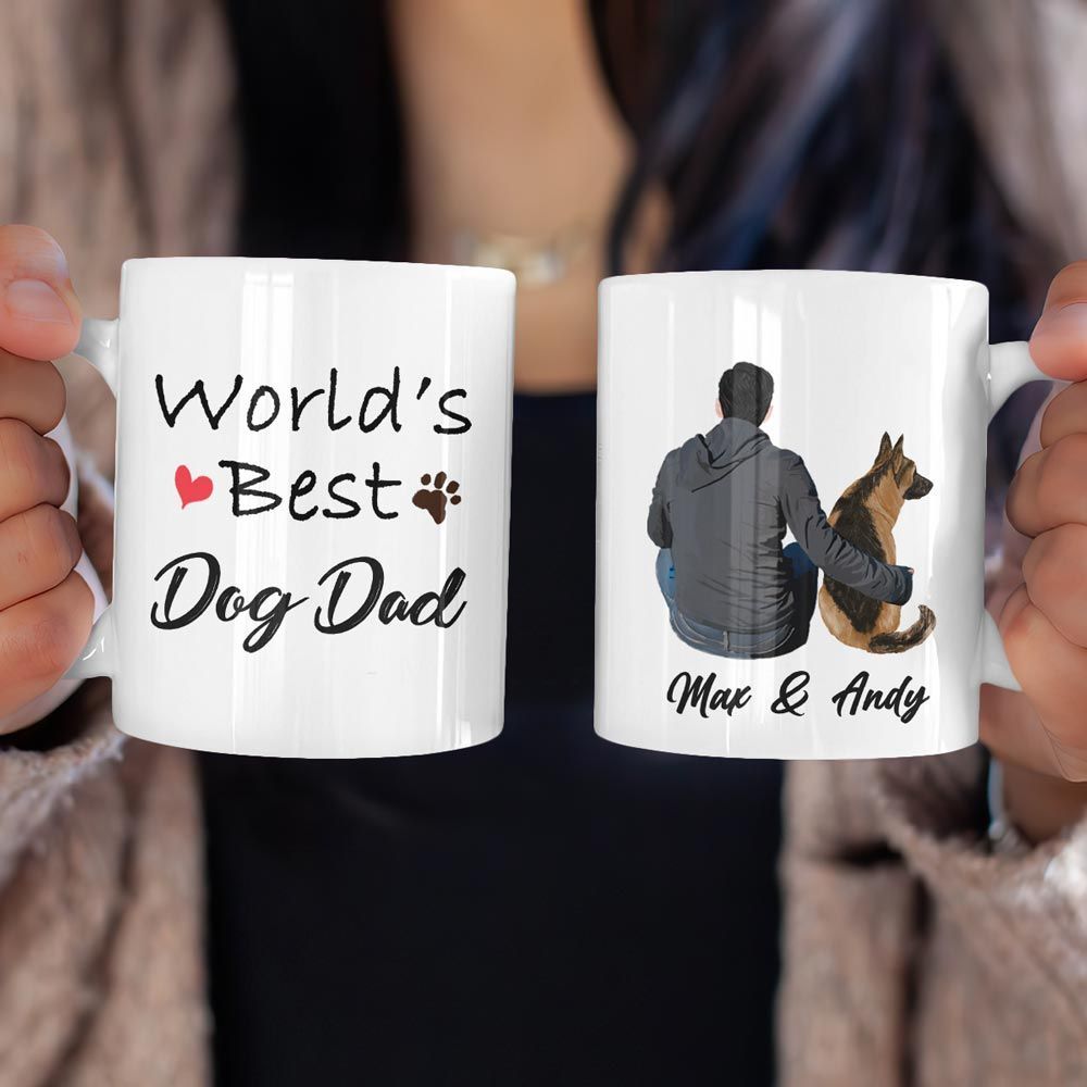 Dog Dad Gifts World's Best Dog Dad Personalized Mug Funny Gifts Idea
