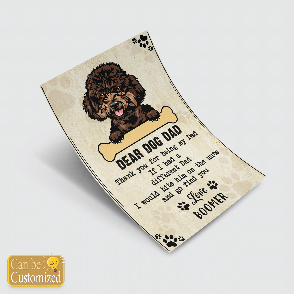 Gifts for Dog Dad Funny Custom Poster Wall Art Gift Idea