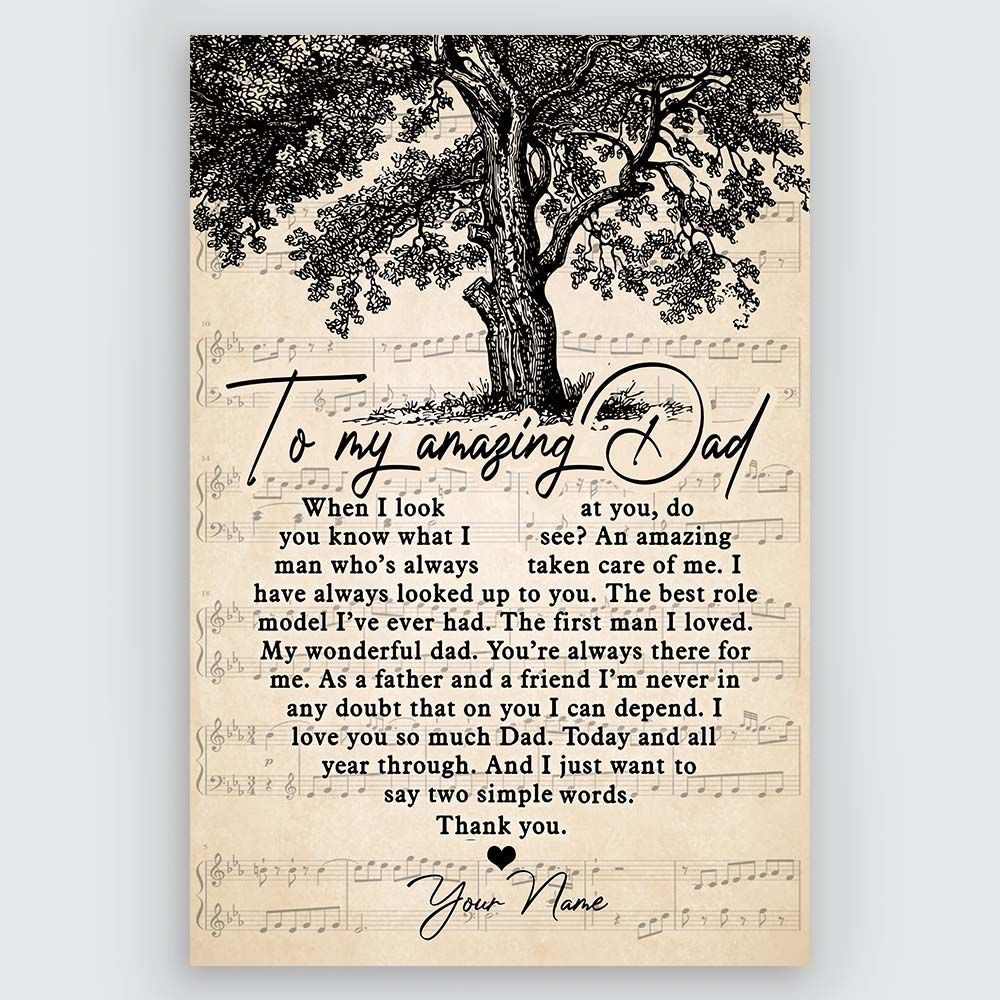 Personalized Poster Dad Gifts To My Amazing Dad Vintage Meaningful Quotes