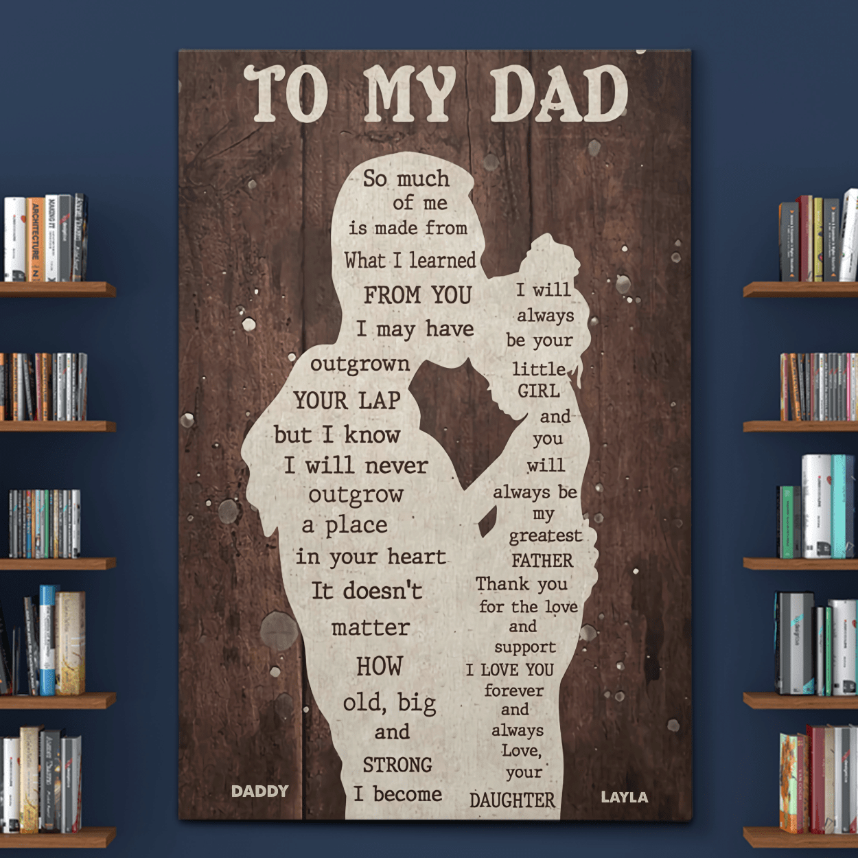 Gifts for Dad from Daughter Personalized Canvas Wall Art