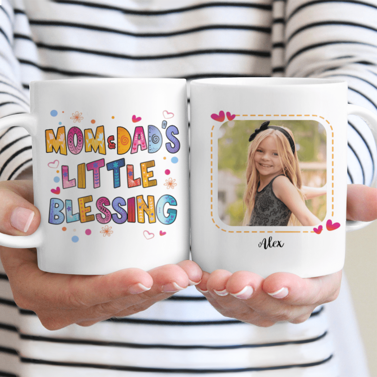 Personalized Coffe Mug For Daughter Mom Dad Little Blessing Custom Photo and Name