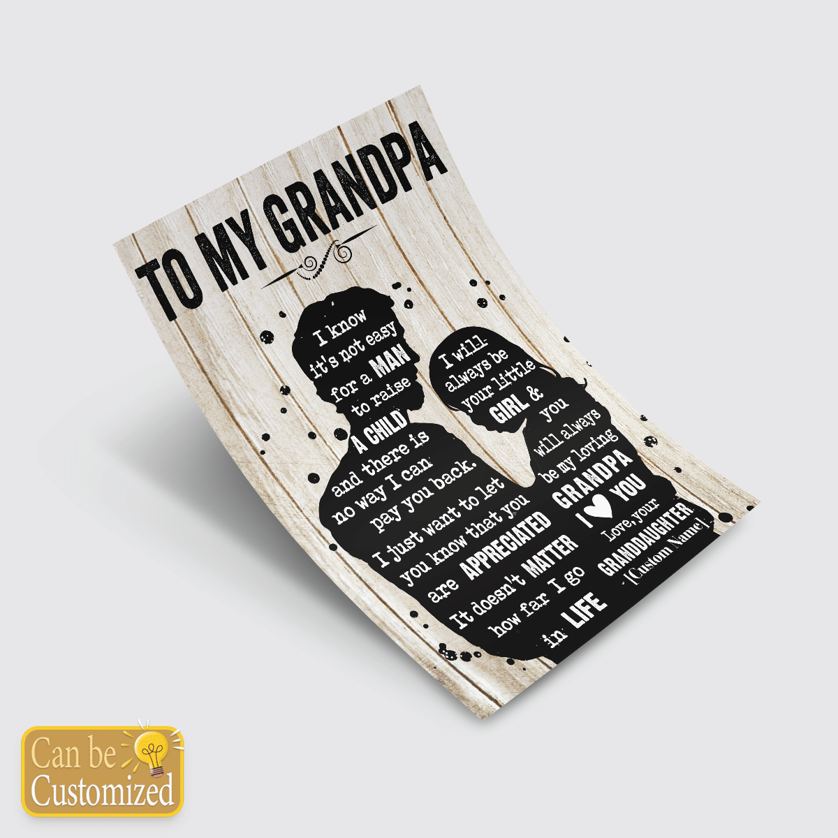 Gifts For Grandpa From Granddaughter Meaningful Quotes Wall Art
