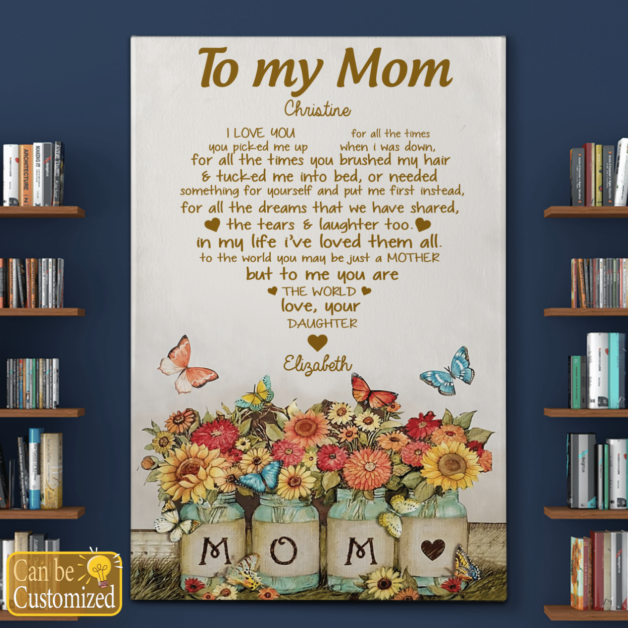 Personalized Floral Wall Art To My Mom Gifts From Daughter For Any Special Events