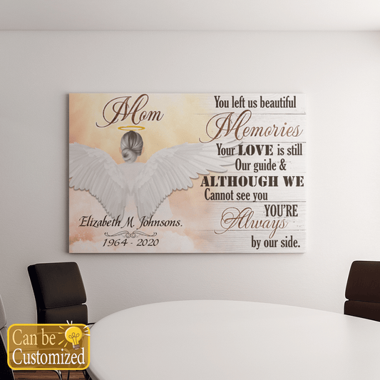 Personalized Wall Art Angel Mom You Left Us Beautiful Memories Memorial Gifts