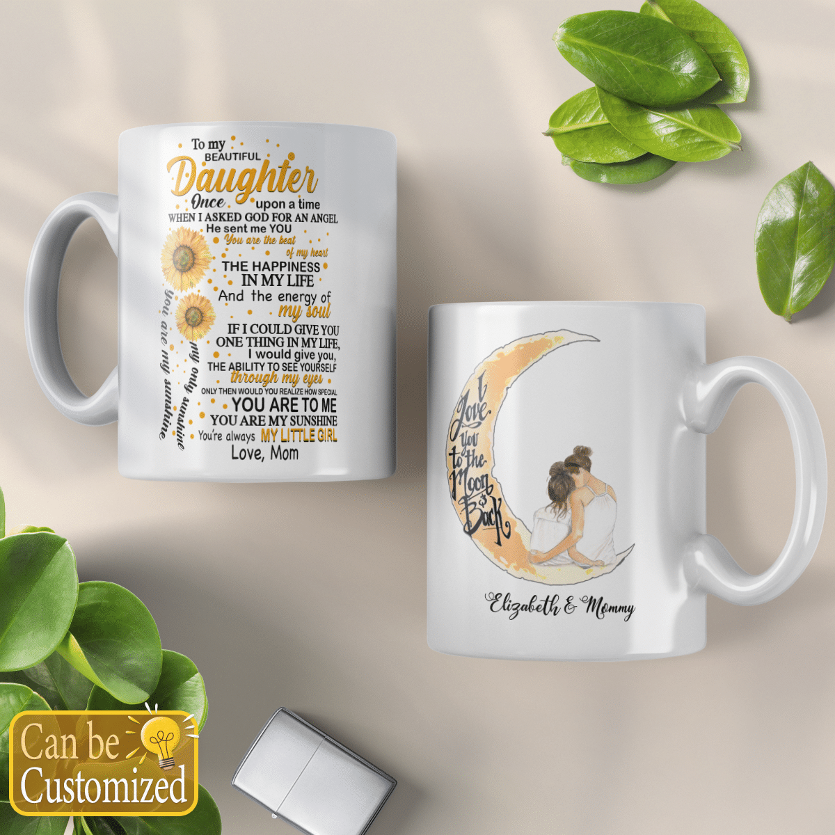 To My Beautiful Mug Personalized Gifts for Daughter from Mom with Meaningful Quote
