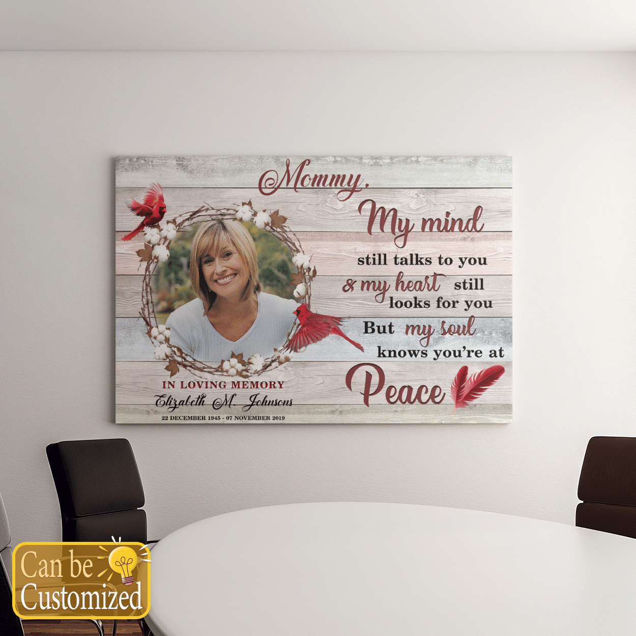 Personalized Memorial Gifts Canvas Wall Art With Quote My Mind Still Talks To You