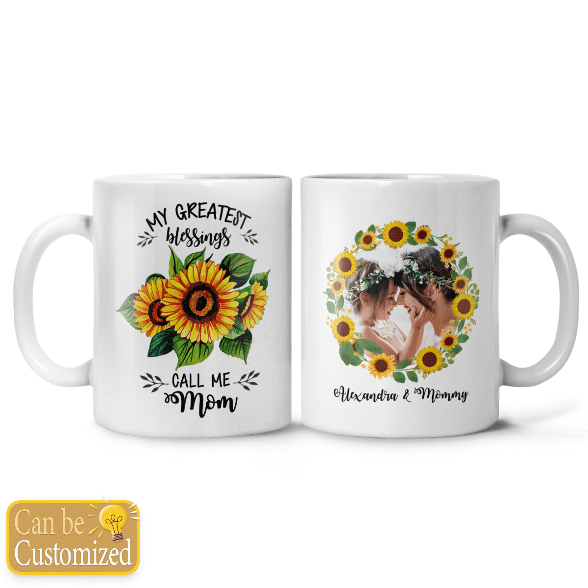 Gifts for Mom Grandma Aunt Personalized Mug My Greatest Blessings Call Me