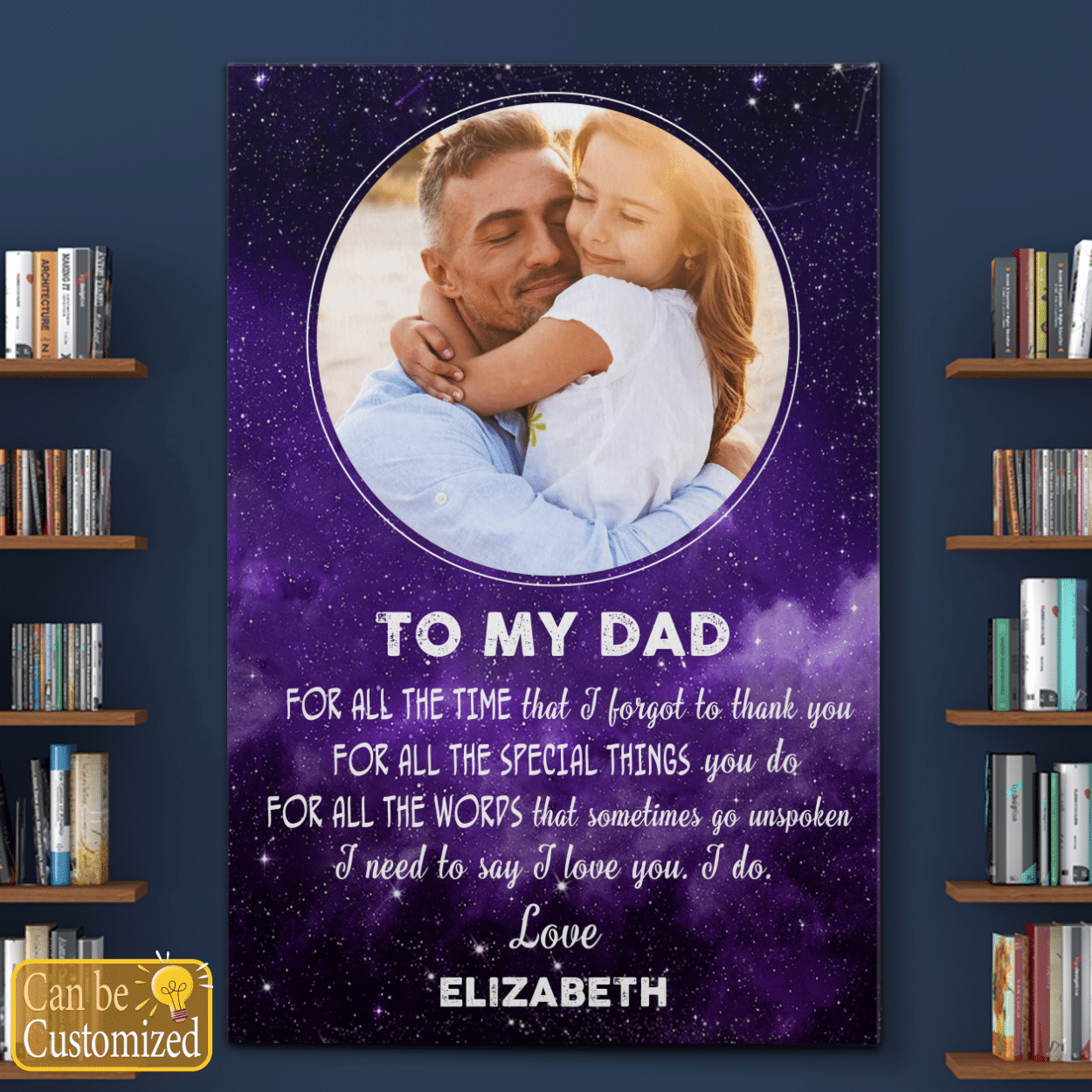 Custom Photo Canvas Gifts For Dad Or Mom Galaxy Theme