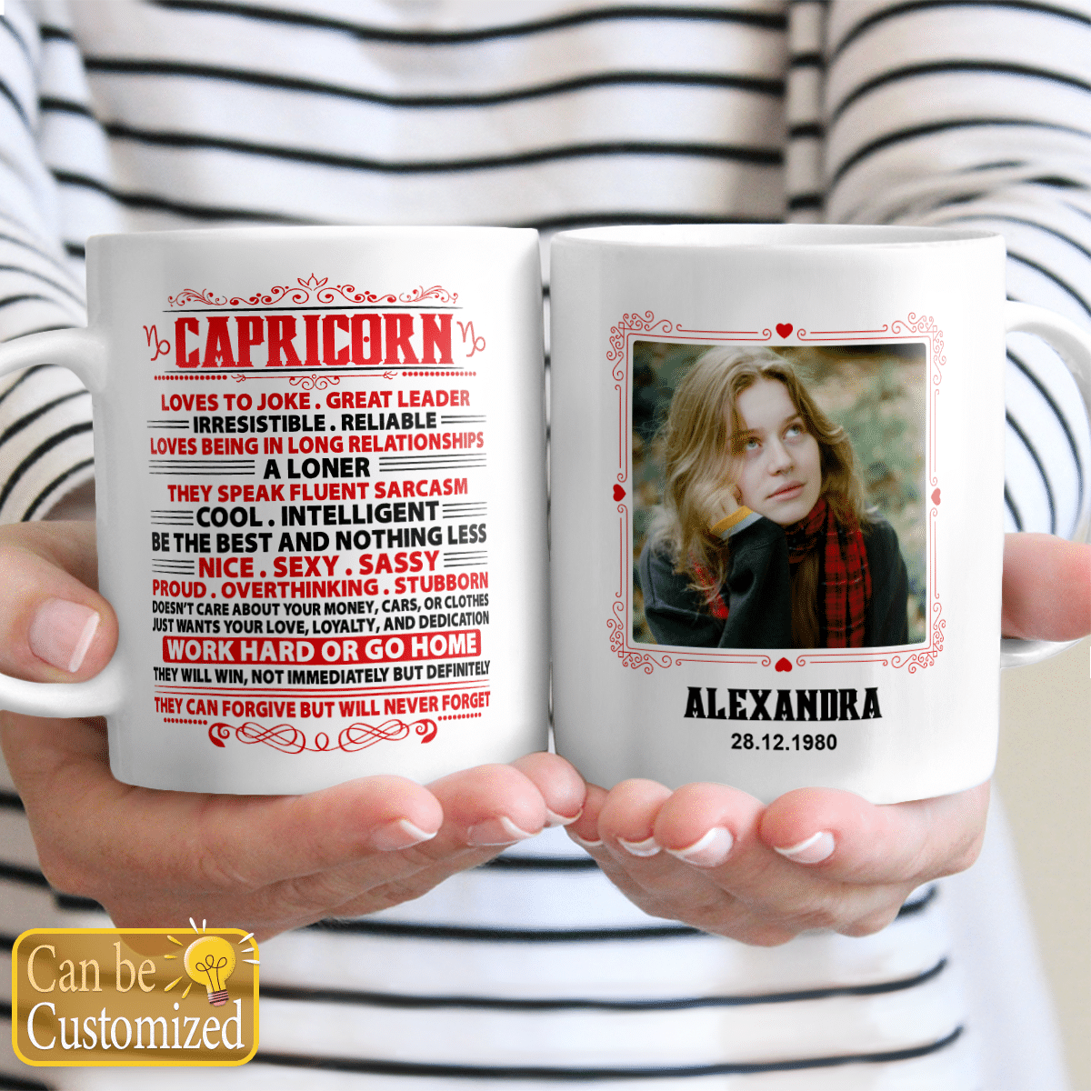 Personalized Photo Mug Birthday Horoscope Loves To Joke Great Leader