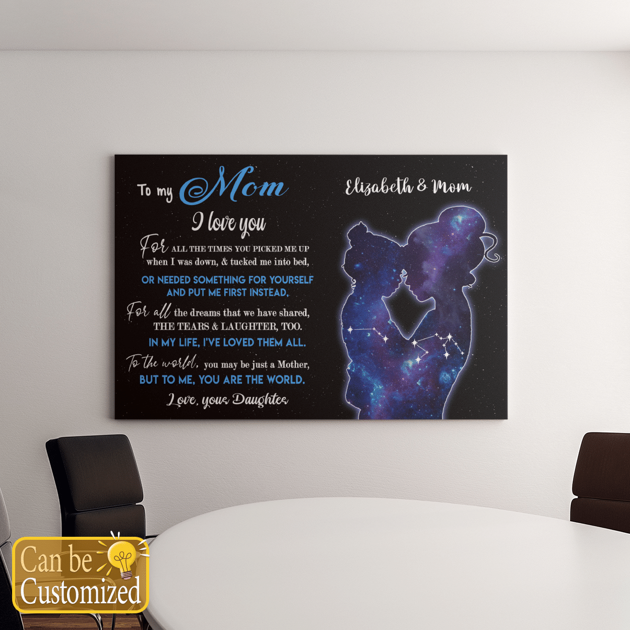To My Mom Personalized Horoscope Canvas Wall Art from Daughter Meaningful Quote
