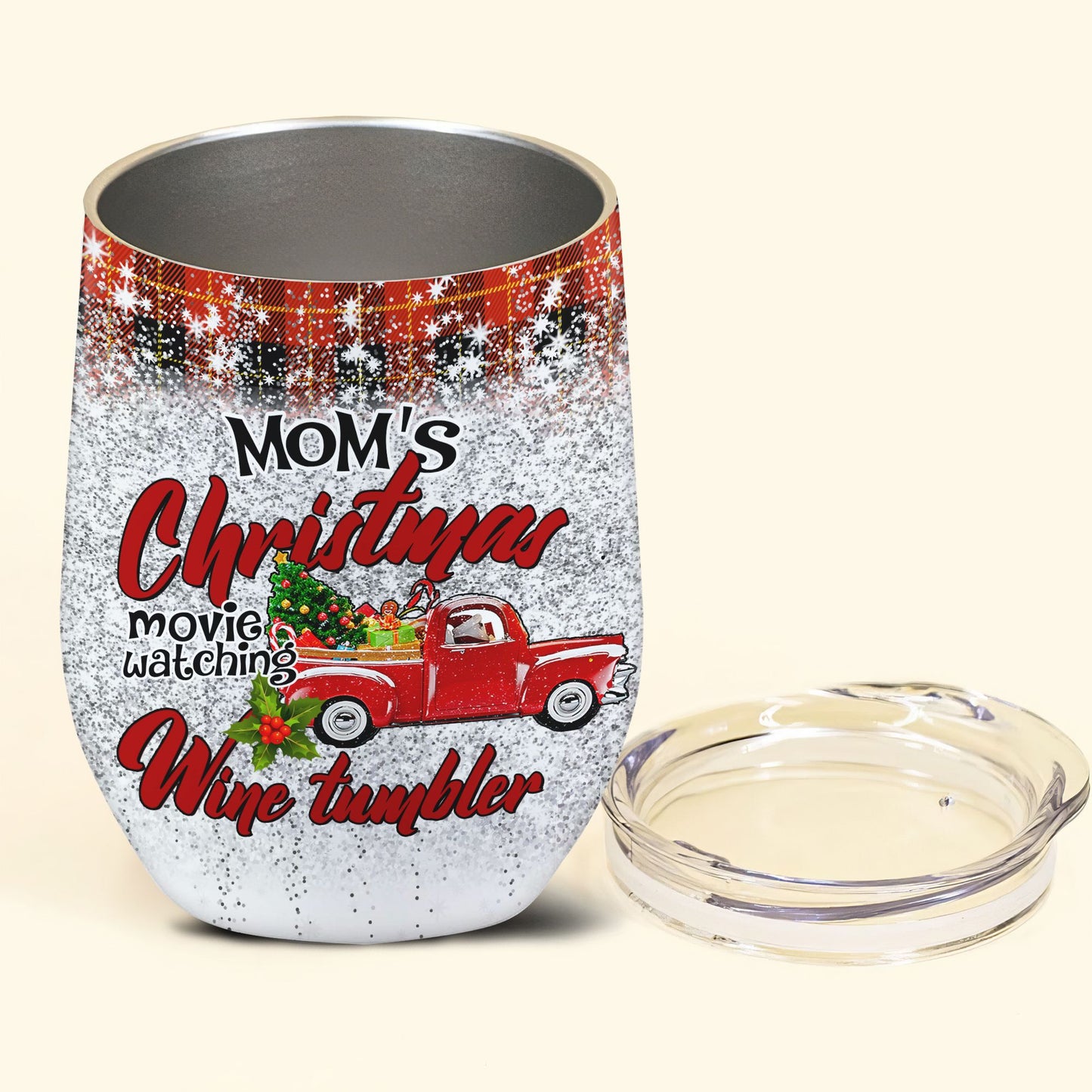 Personalized Christmas Movie Watching Wine Tumbler Christmas Gifts For Women