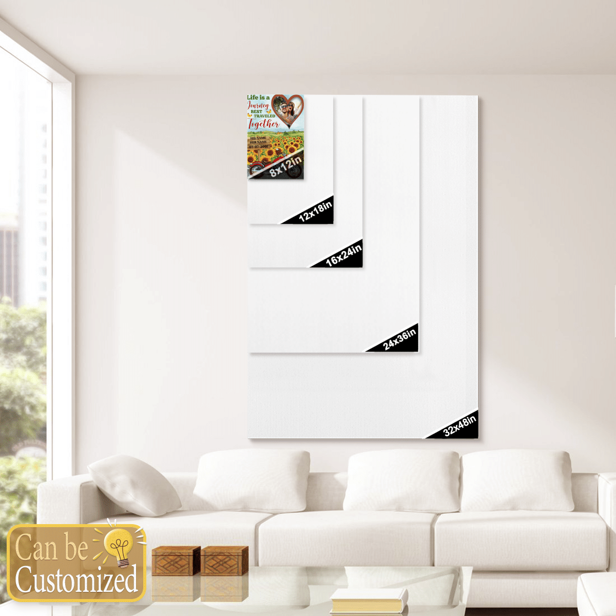 Personalized Canvas Life Is A Journey Best Traveled Together Gifts for Riding Couples