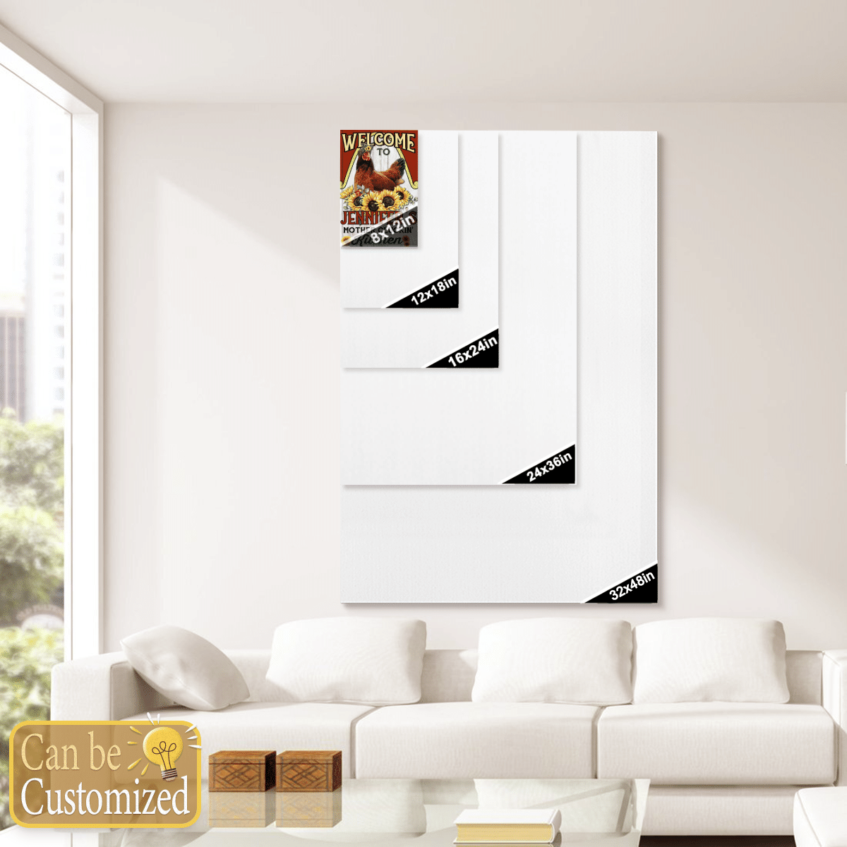 Personalized Chicken Mother Cluckin' Kitchen Customized Canvas