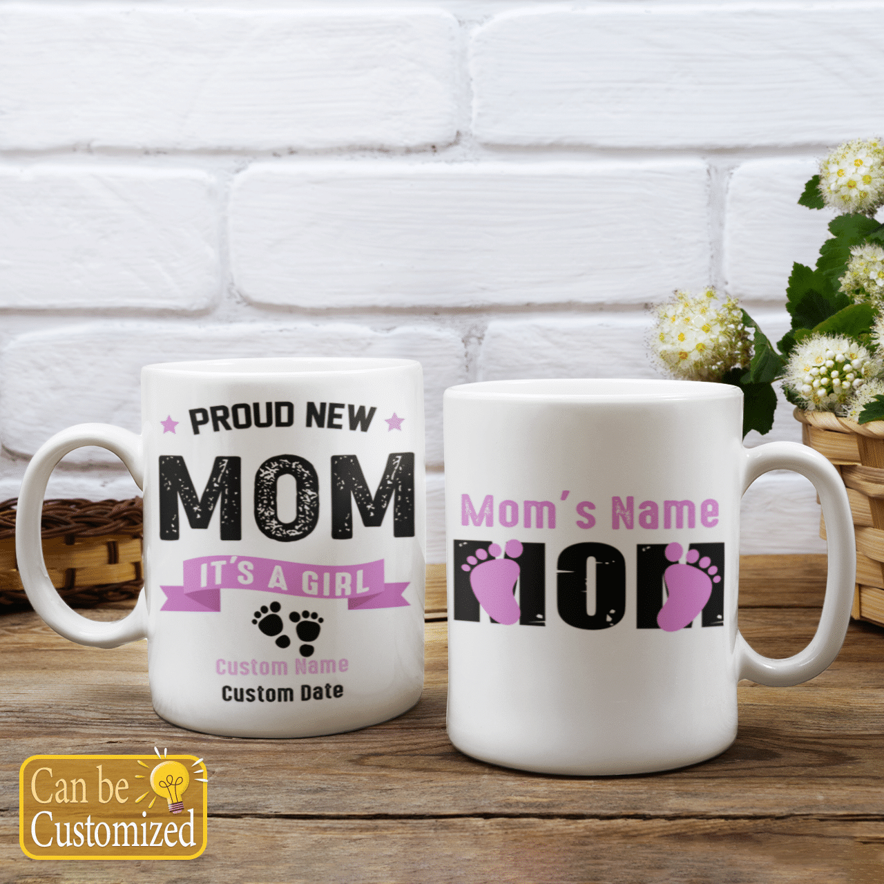 It's A Girl Proud New Mom Personalized Mug