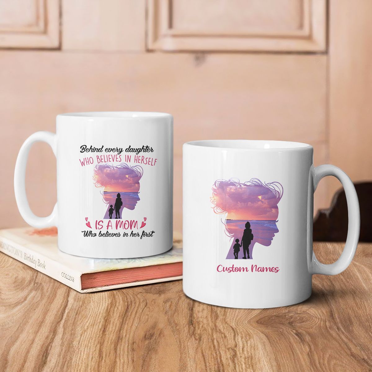 Personalized Gifts For Mom Behind Every Daughter Is A Mom Custom Mug