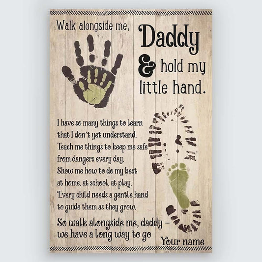 Personalized Poster Walk Alongside Me Daddy Gifts From Son, Daughter