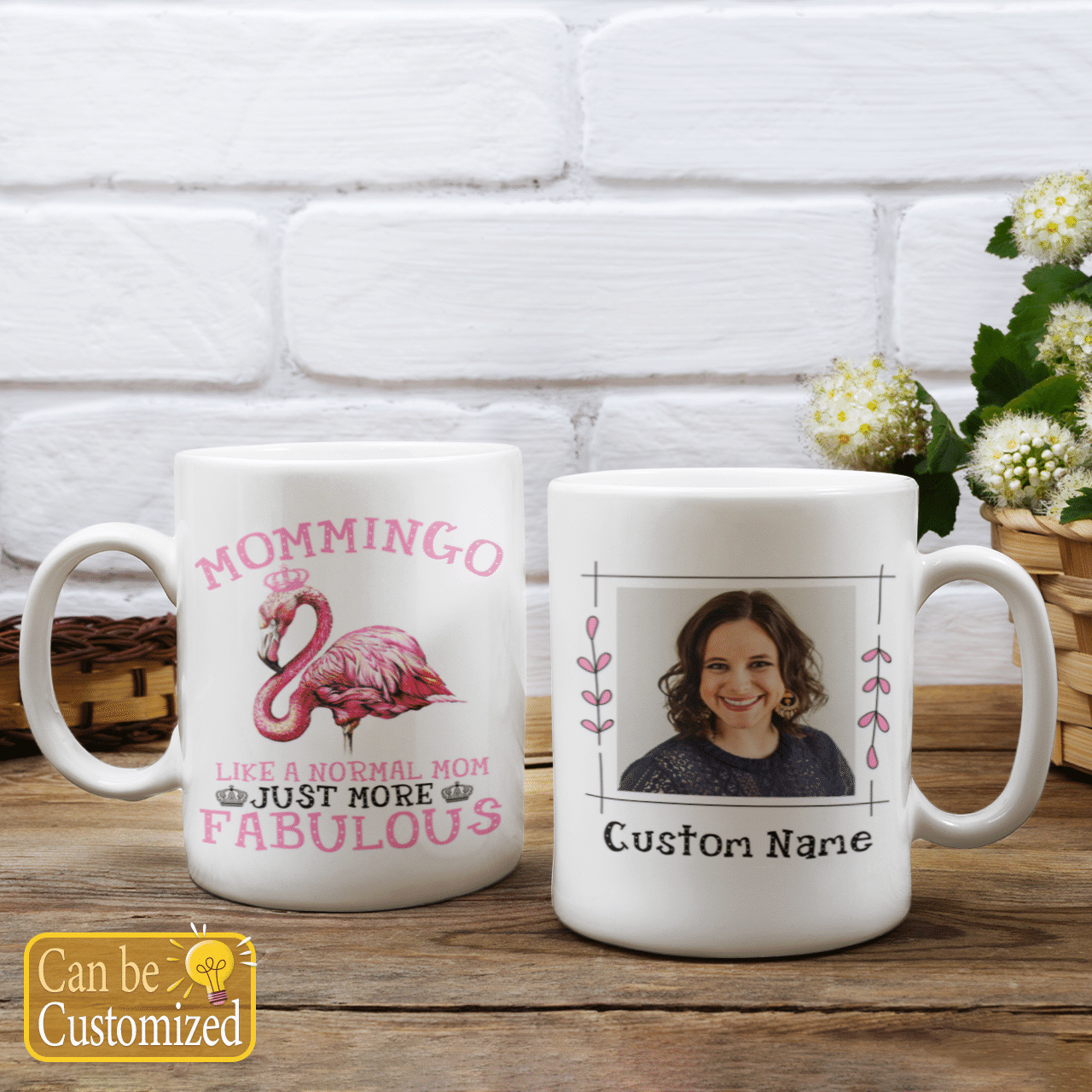 Personalized Gift For Mom Mommingo Mug With Flamingo Art