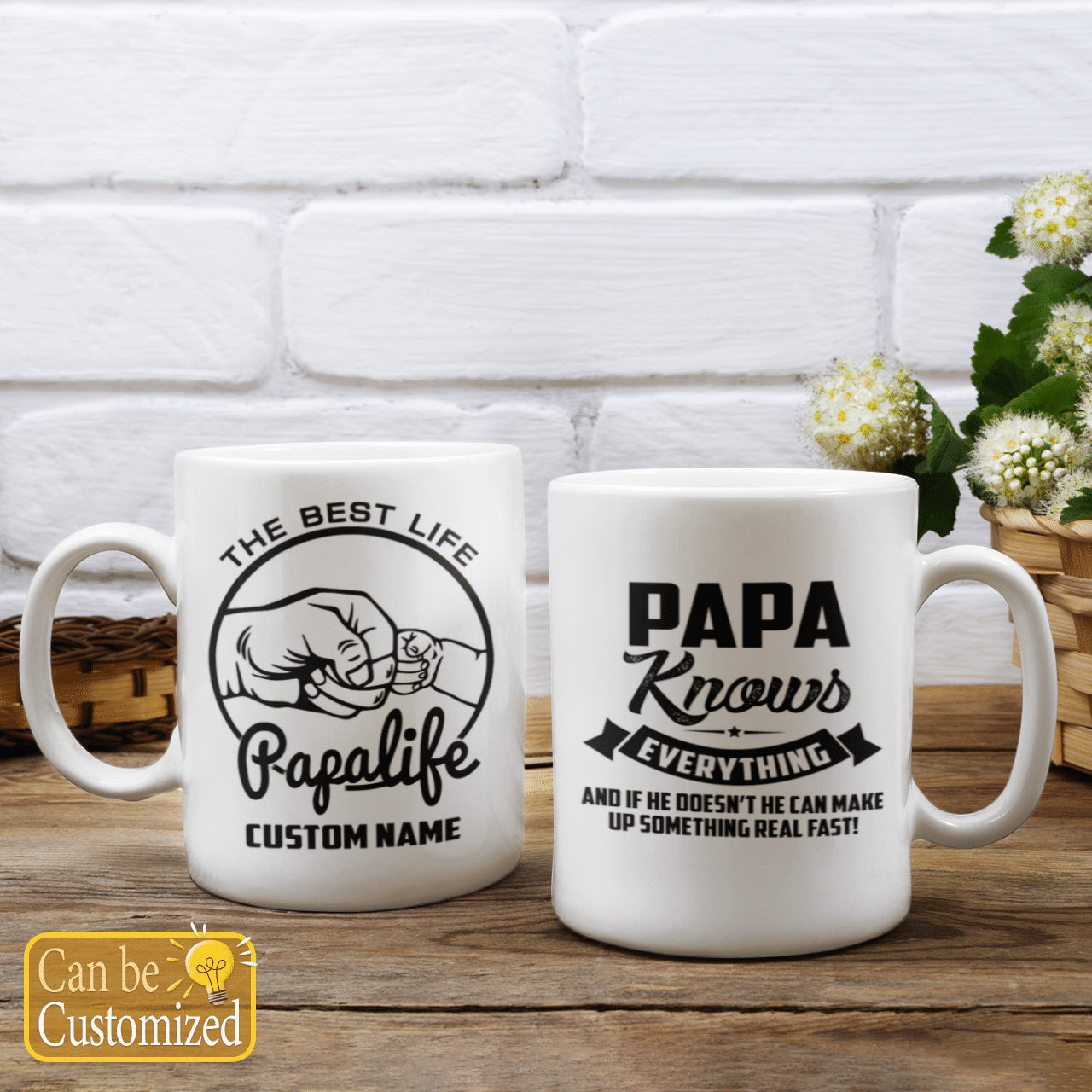 The Best Life Papa Life Custom Name Mug Papa Knows Everything