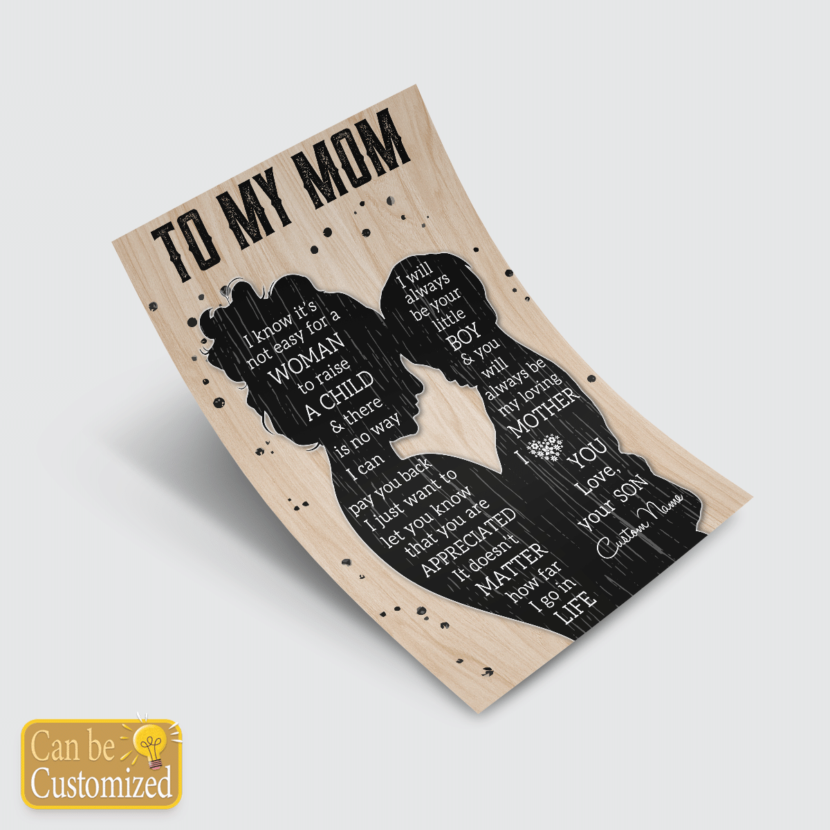 Personalized Gift Poster To My Mom Gift From Son Custom Name