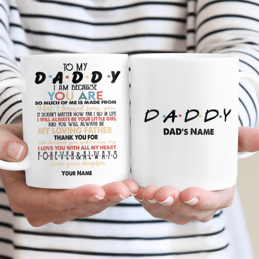 To My Daddy Custom Name Mug From Daughter FRIENDS Style
