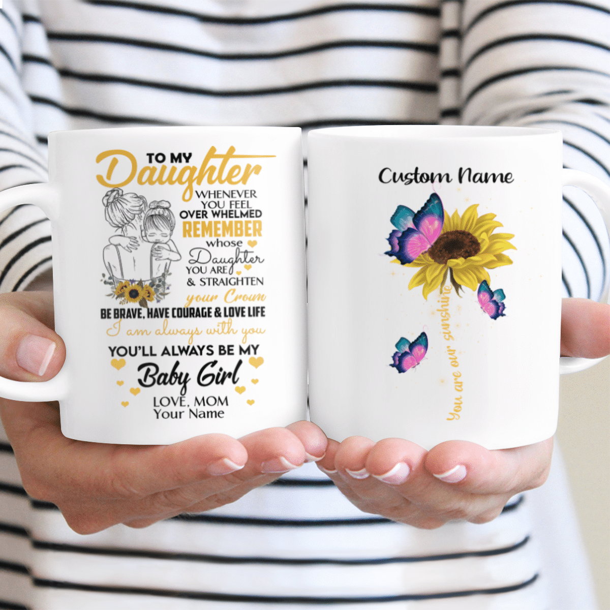 Gifts To My Daughter Whenever You Feel Overwhelmed Custom Name Mug From Mom