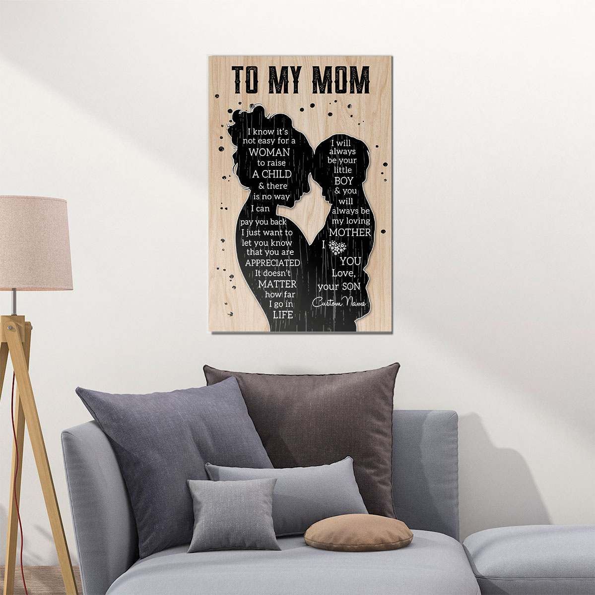 Personalized Gift Poster To My Mom Gift From Son Custom Name