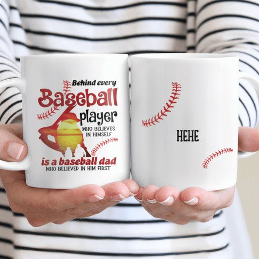 Gifts Behind Every Baseball Player Dad And Son Custom Name Mug