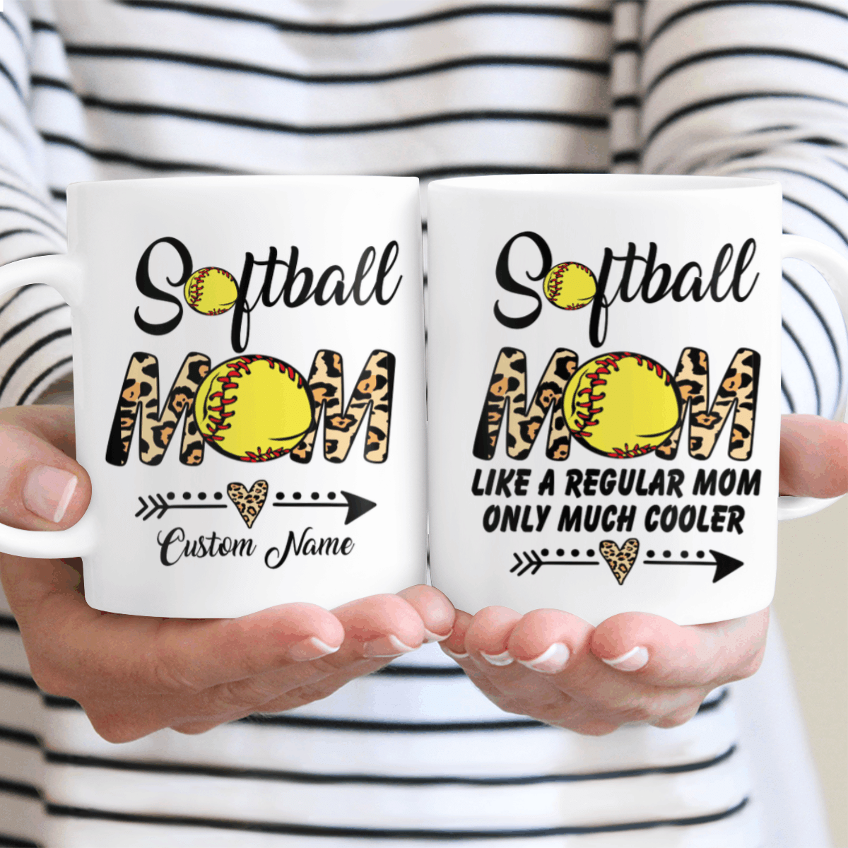 Softball Mom Custom Name Mug Like A Regular Mom Only Much Cooler
