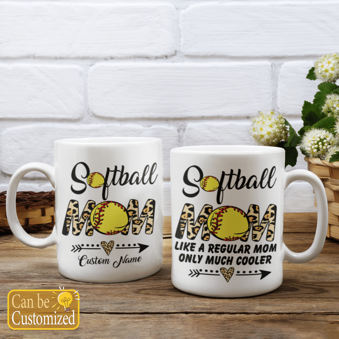 Softball Mom Custom Name Mug Like A Regular Mom Only Much Cooler