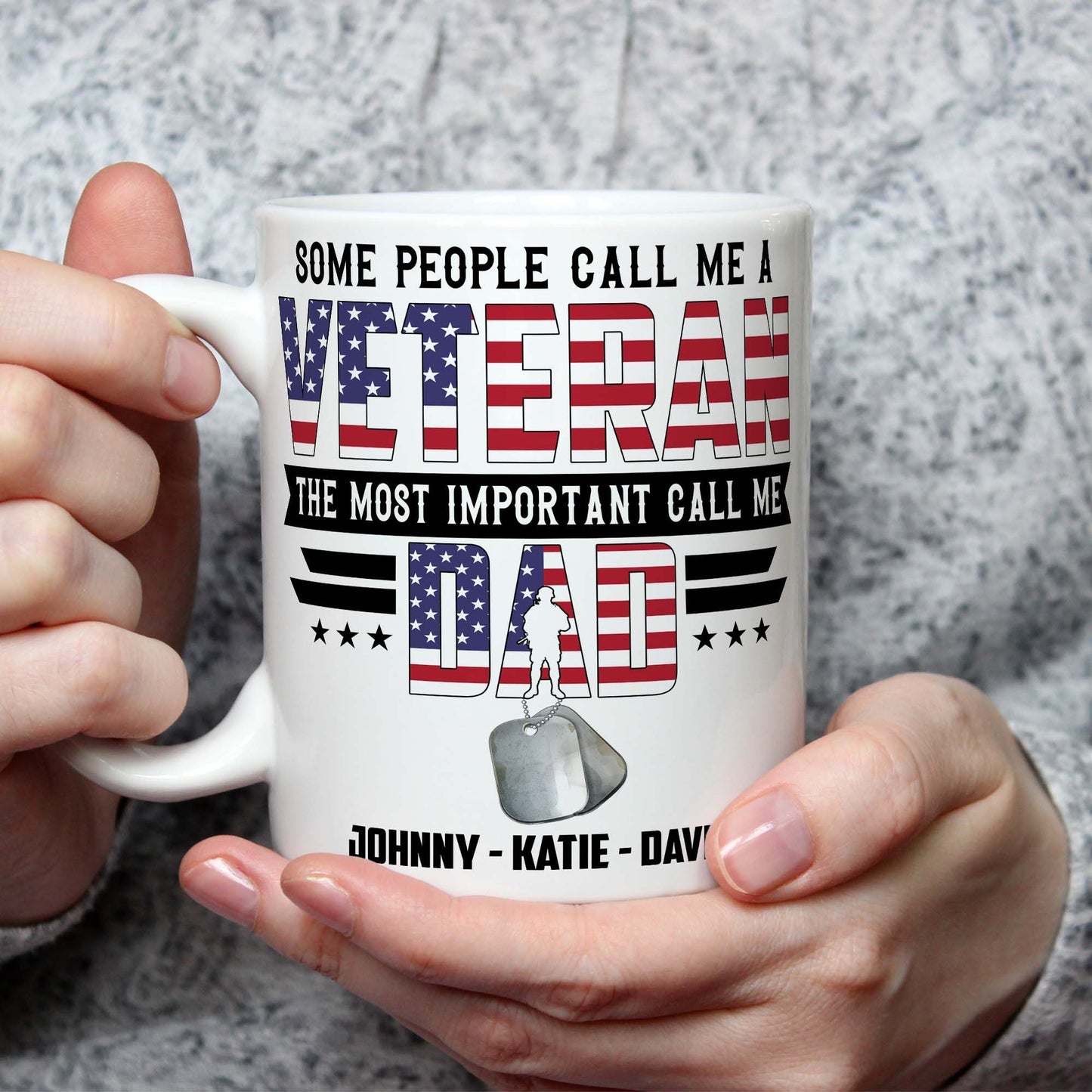 4th of July Gifts for Military Dad Most Important Call Me Dad Custom Mug