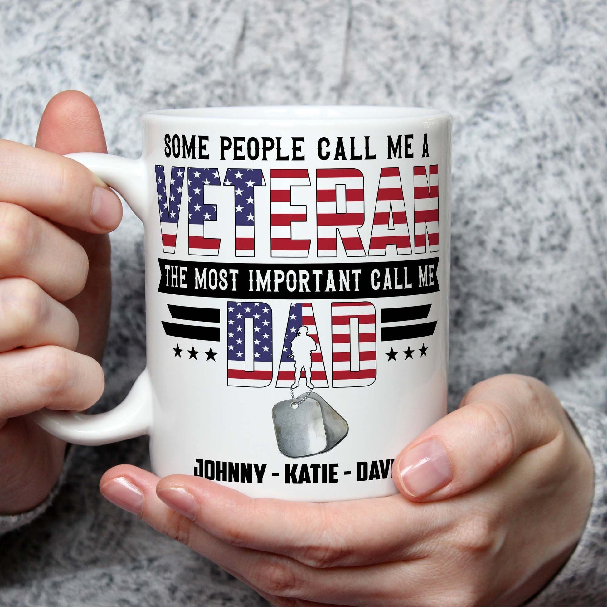 4th of July Gifts for Military Dad Most Important Call Me Dad Custom Mug